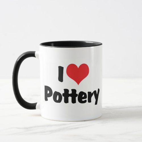 I Love Heart Pottery _ Clay Lover Mug