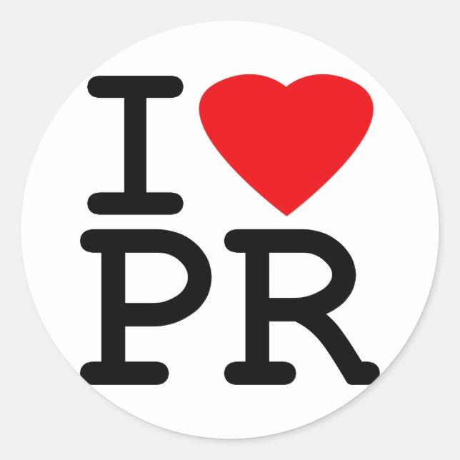 I Love Heart Puerto Rico Classic Round Sticker (Front)