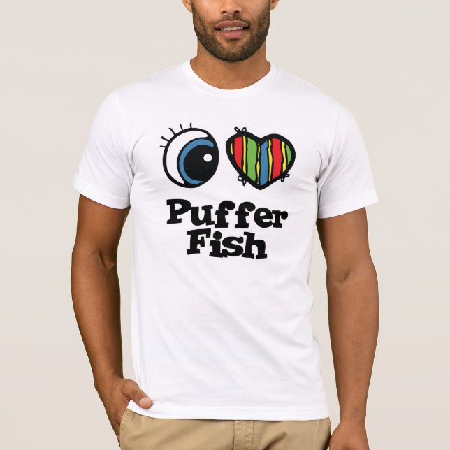 I Love (Heart) Puffer Fish T-Shirt (Front)