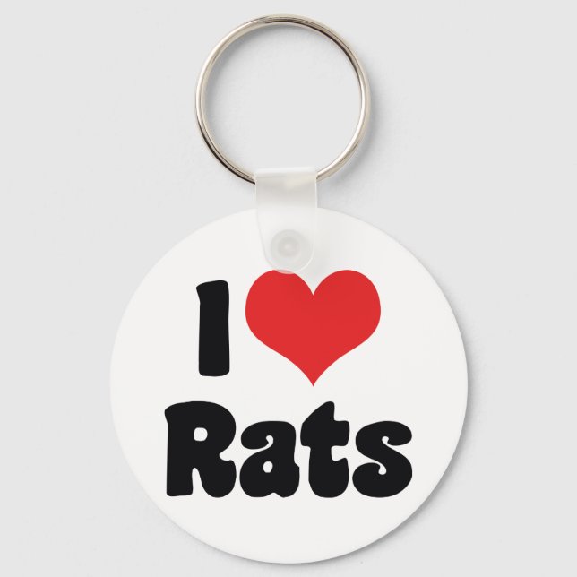 I Love Heart Rats Keychain (Front)
