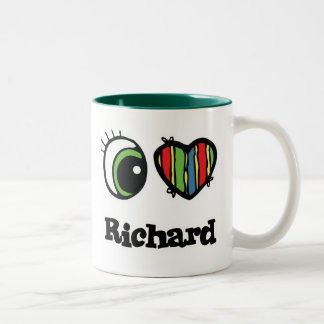 I Love (Heart) Richard Two-Tone Coffee Mug