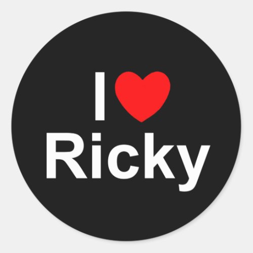 I Love Heart Ricky Classic Round Sticker