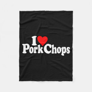 I Love Heart Rk Chops Fleece Blanket