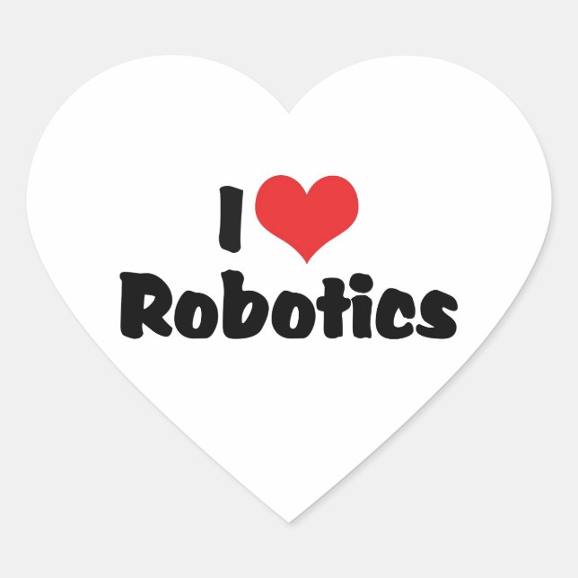 I Love Heart Robotics - Robot Lover Heart Sticker (Front)
