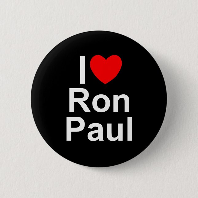 I Love (Heart) Ron Paul Pinback Button (Front)