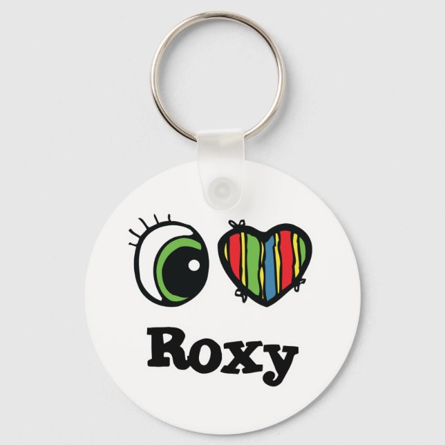 I Love (Heart) Roxy Keychain (Front)