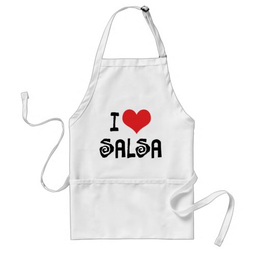 I Love Heart Salsa Adult Apron