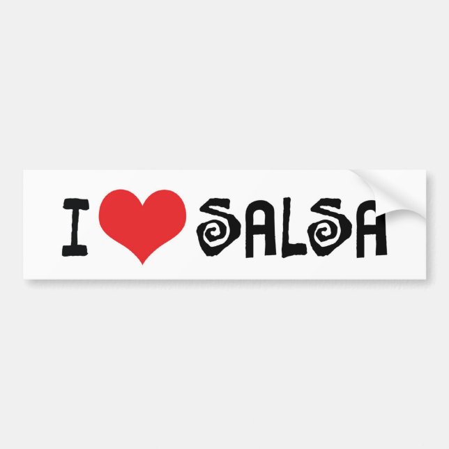 I Love Heart Salsa Bumper Sticker (Front)