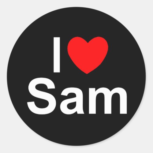 I Love Heart Sam Classic Round Sticker