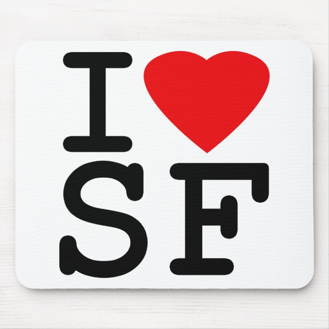 I Love Heart San Francisco Mouse Pad (Front)
