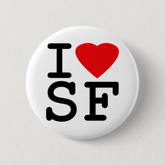 I Love Heart San Francisco Pinback Button (Front)