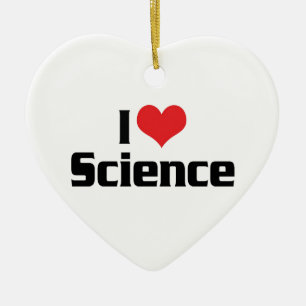 I Love Heart Science Ceramic Ornament