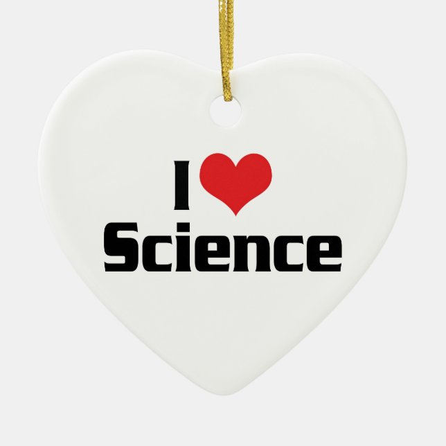 I Love Heart Science Ceramic Ornament (Front)