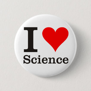 I Love (Heart) Science Slogan Pin Button Badge