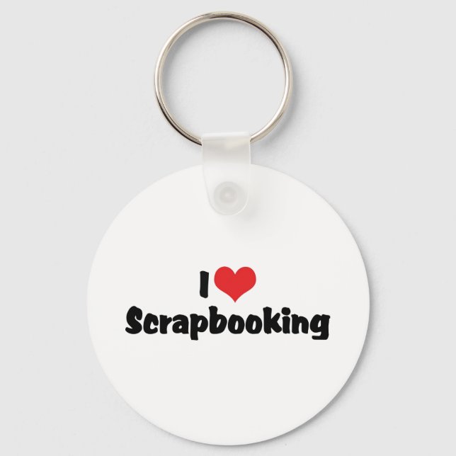 I Love Heart Scrapbooking -Scrapbook Lover Keychain (Front)