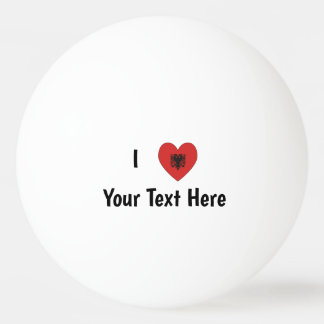 I LOVE (Heart Shaped Albanian Flag) Personalized Ping Pong Ball
