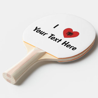I LOVE (Heart Shaped Albanian Flag) Personalized  Ping Pong Paddle