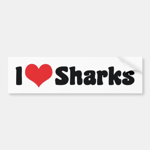 I Love Heart Sharks _ Shark Lover Bumper Sticker