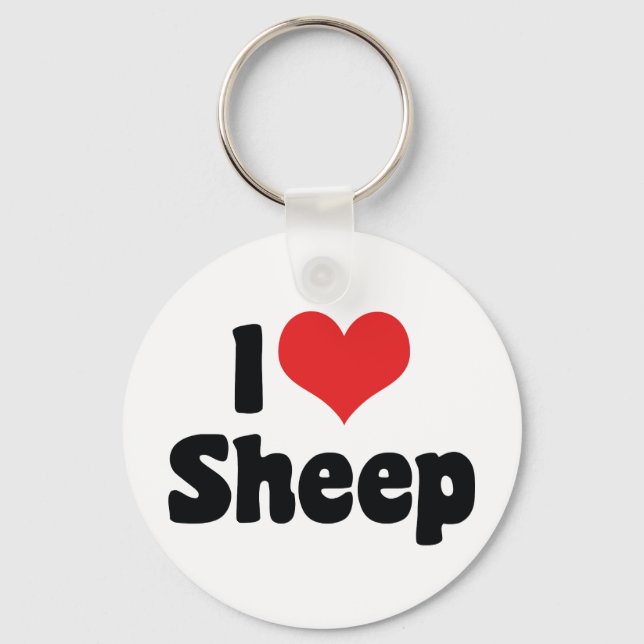 I Love Heart Sheep Keychain (Front)