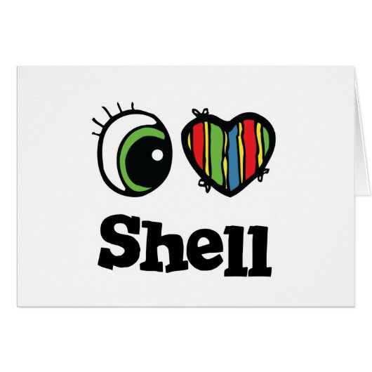 I Love (Heart) Shell Cards (Front Horizontal)