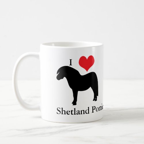 I love heart shetland ponies mug gift idea coffee mug