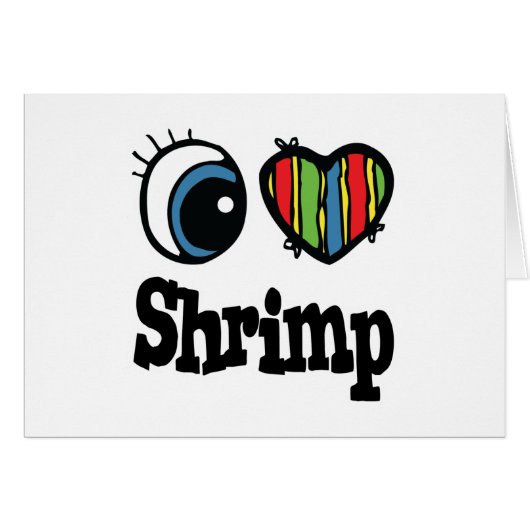 I Love (Heart) Shrimp Cards (Front Horizontal)
