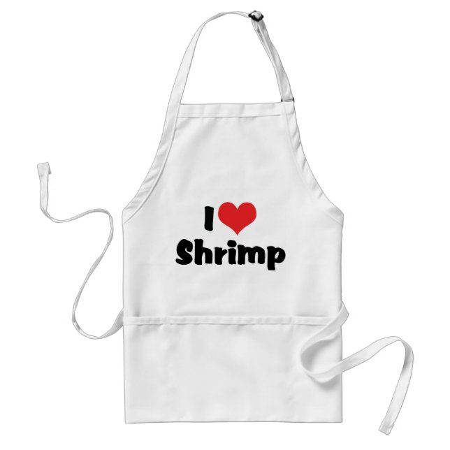 I Love Heart Shrimp - Sea Food Lover Adult Apron (Front)
