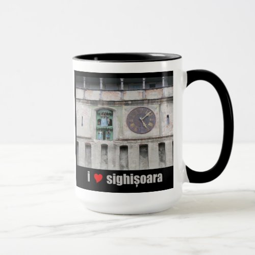 I Love  Heart Sighisoara Romania  Clock Tower Mug