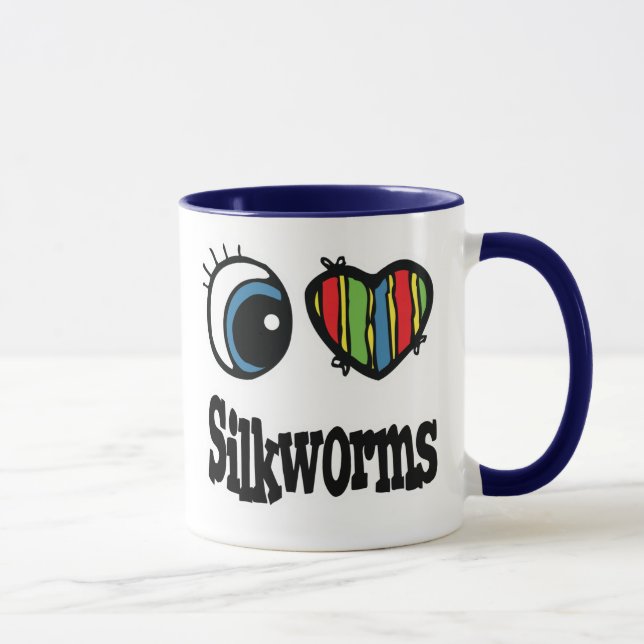 I Love (Heart) Silkworms Mug (Right)