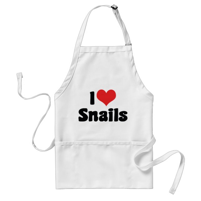 I Love Heart Snails Adult Apron (Front)
