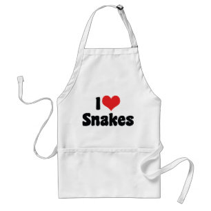 I Love Heart Snakes Adult Apron