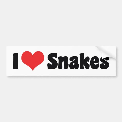 I Love Heart Snakes Bumper Sticker