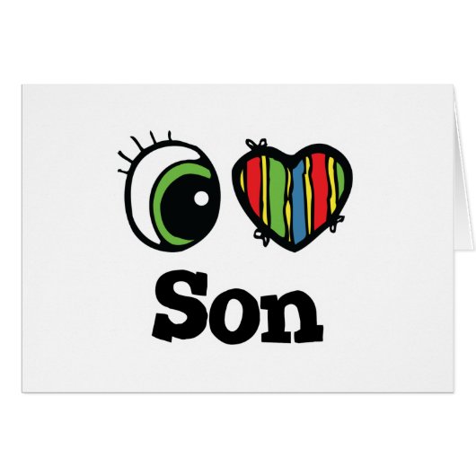 I Love (Heart) Son Cards (Front Horizontal)