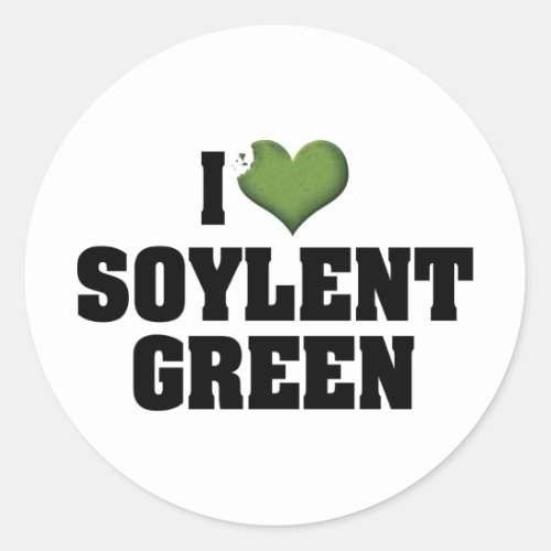 I Love Heart Soylent Green Classic Round Sticker