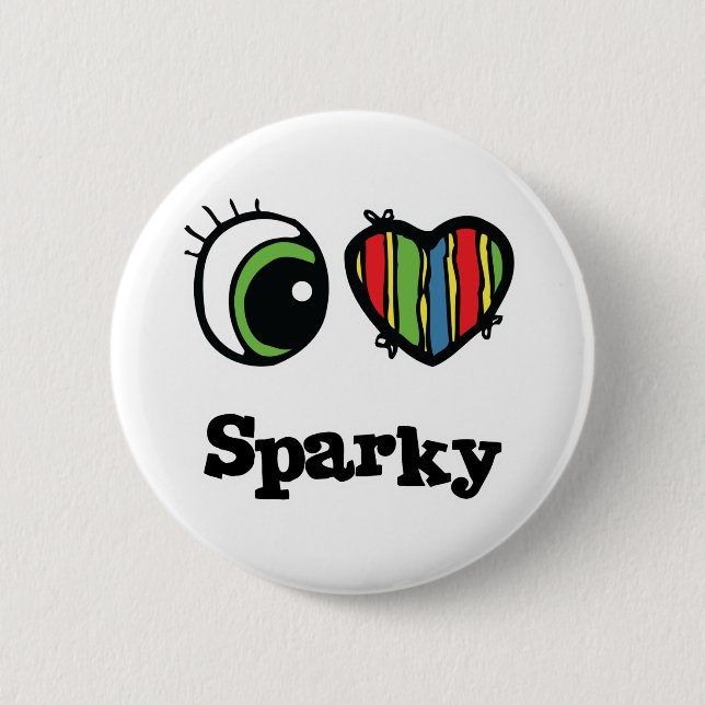 I Love (Heart) Sparky Button (Front)