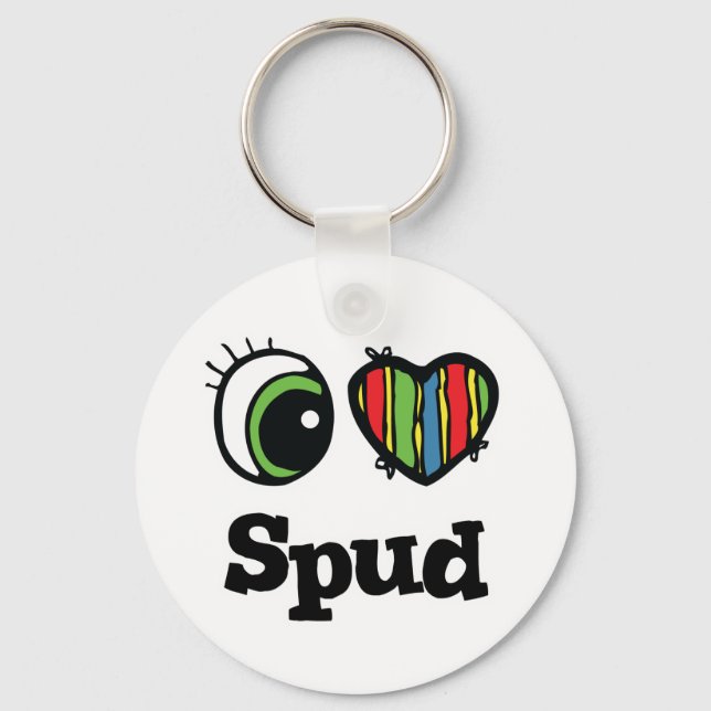 I Love (Heart) Spud Keychain (Front)
