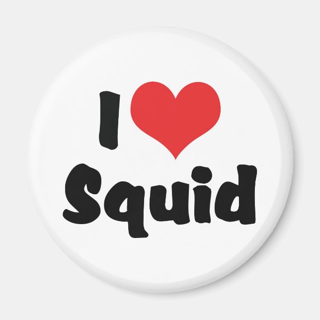 I Love Heart Squid Magnet (Front)