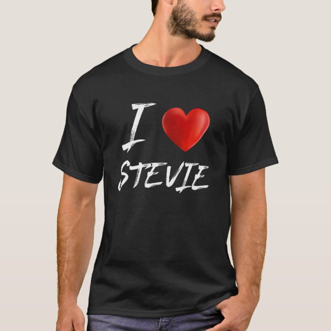 I Love Heart STEVIE Family Name T Shirt (Front)