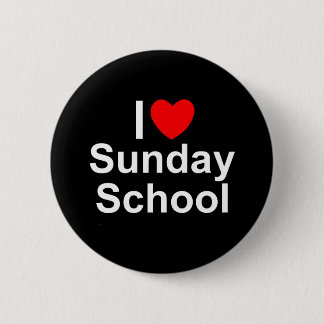 I Love (Heart) Sunday School Button