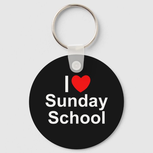I Love (Heart) Sunday School Keychain (Front)