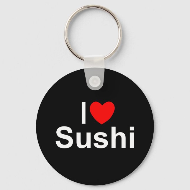 I Love (Heart) Sushi Keychain (Front)