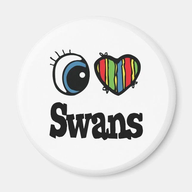 I Love (Heart) Swans Magnet (Front)