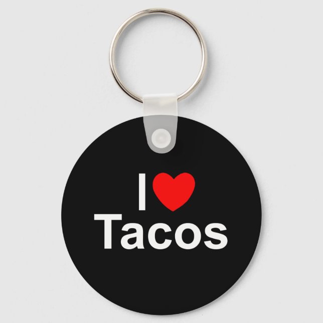 I Love (Heart) Tacos Keychain (Front)