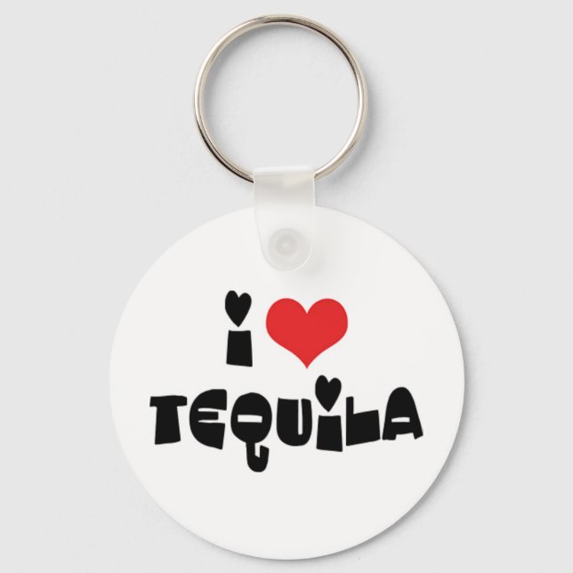 I Love Heart Tequila Keychain (Front)