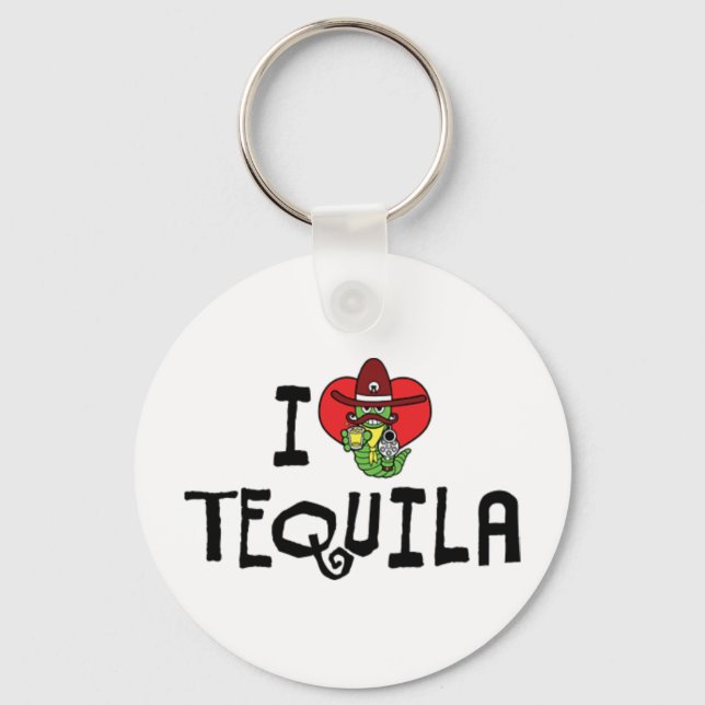 I Love Heart Tequila Keychain (Front)