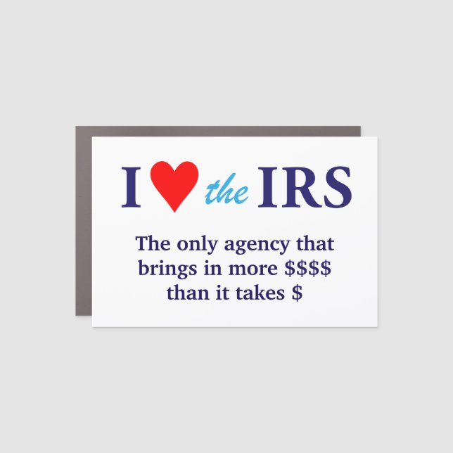 I Love Heart the IRS Car Magnet (Front)