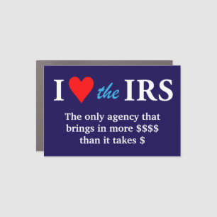 I Love Heart the IRS Car Magnet