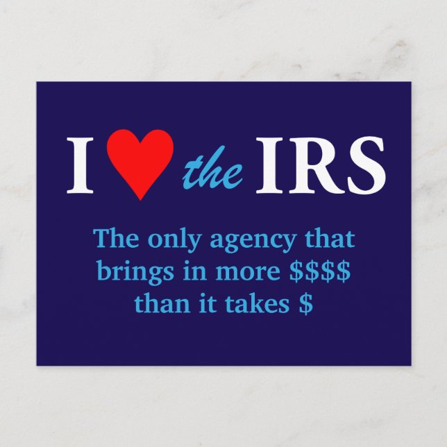 I Love Heart the IRS Postcard (Front)