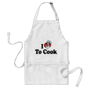 I Love Heart To Cook - Chef Baker Cooking Lover Adult Apron