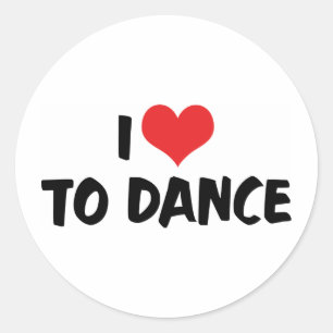 I Love Heart To Dance - Tango Waltz Ballet Lover Classic Round Sticker
